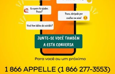 imagem de um celular com telefones para ligar em caso de tentativa de suicidio